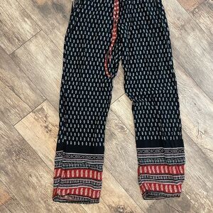 Black and Red Patterned Pants